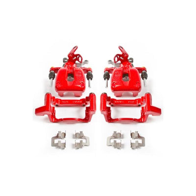 Power Stop 08-09 Audi A3 Rear Red Calipers w/Brackets - Pair