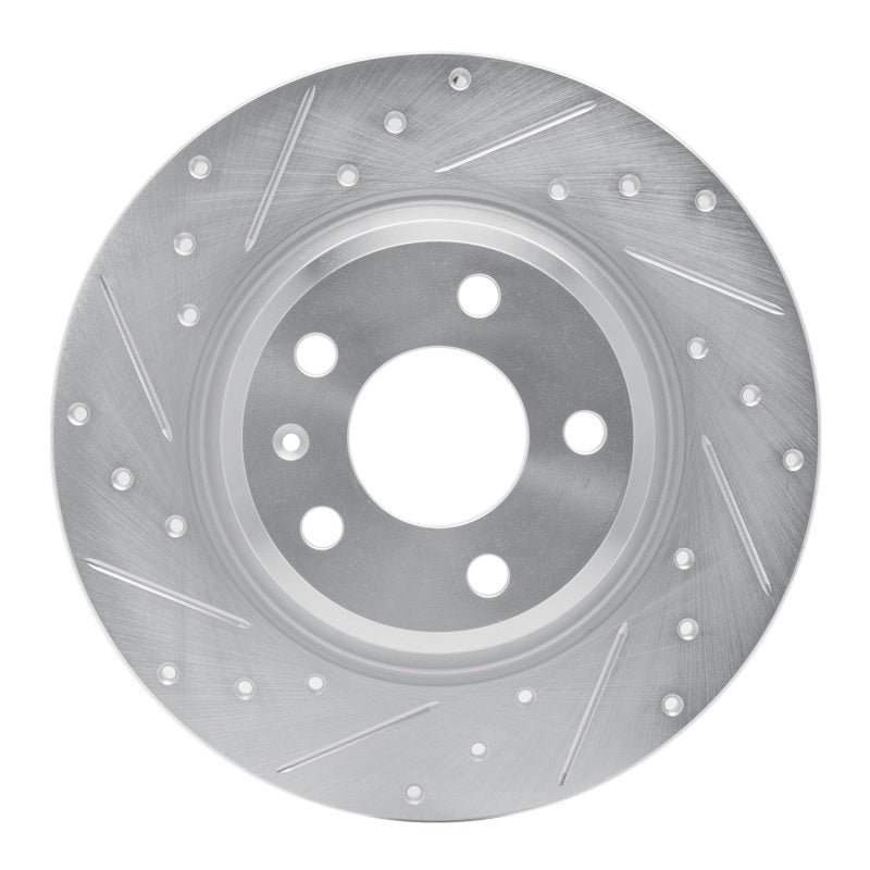 R1 08-25 Audi Q5 (USA/Canada Excl Hybrid) Rear Left Drilled &amp; Slotted Silver Brake Rotor