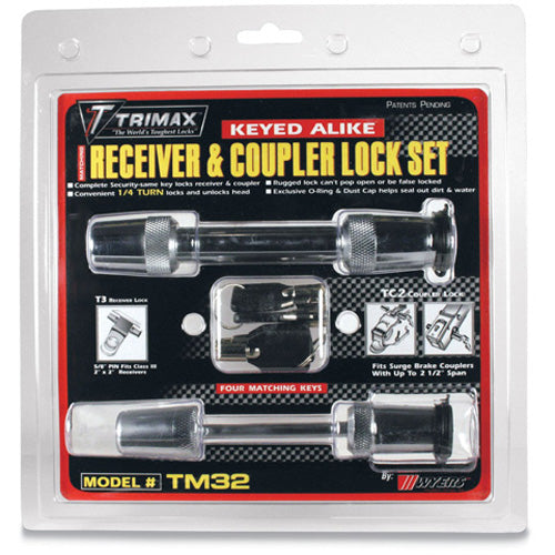 TRIMAX 5/8" RECEIVER LOCK &amp; 2-1/2" SPAN COUPLER LOCK