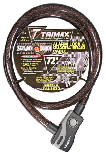 TRIMAX ALARMED LOCK &amp; QUADRA-BRAID CABLE 72''