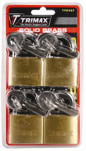 TRIMAX 4 PACK KEYED ALIKE DUAL LOCKING SOLID BRASS BODY