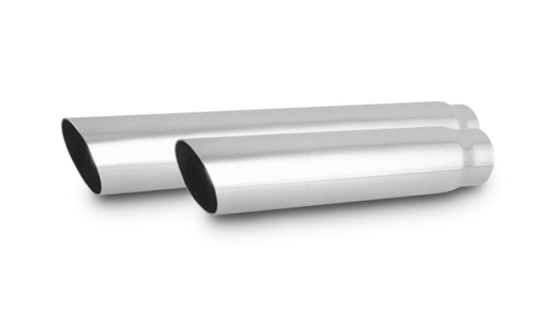 Vibrant 3in Round SS Truck/SUV Exhaust Tip (Single Wall Angle Cut) - 2.25in inlet 11in long