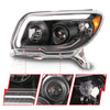 ANZO 06-09 Toyota 4 Runner Projector Headlights Plank Style - Black