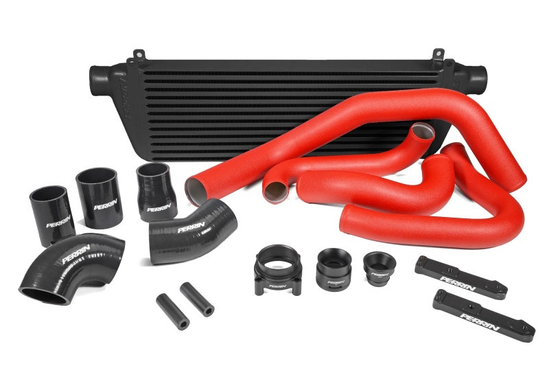 Perrin 22-23 Subaru WRX Front Mount Intercooler Kit (Red Tubes &amp; Black Core)
