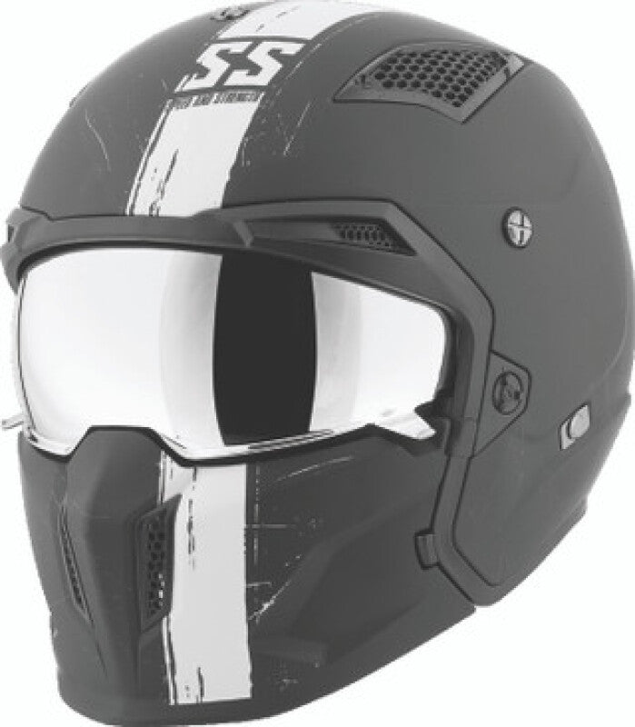 Speed and Strength SS2400 Tough As Nails Helmet Black/White - Medium