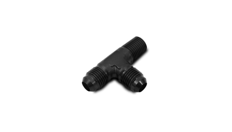 Vibrant -8AN x 3/8in NPT Flare to Pipe On Run Tee Adapter Fitting - Aluminum