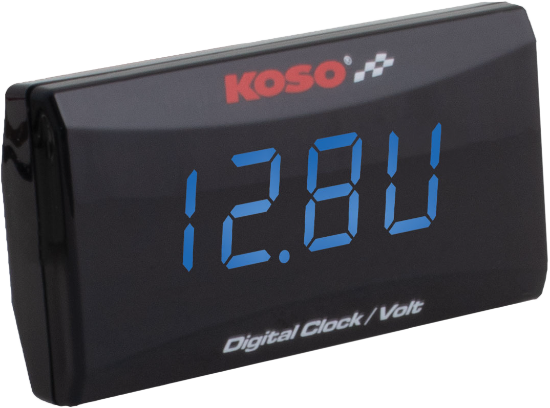 Super Slim Clock / Volt Meter Blue Display
