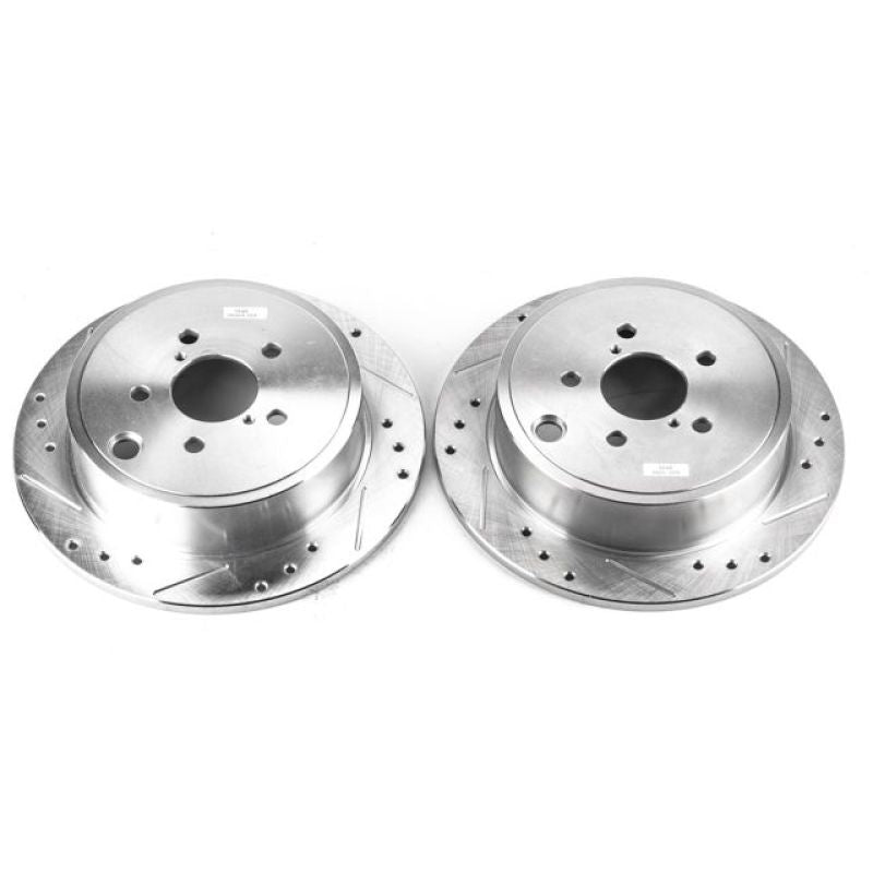 Power Stop 13-16 Subaru BRZ Rear Evolution Drilled &amp; Slotted Rotors - Pair