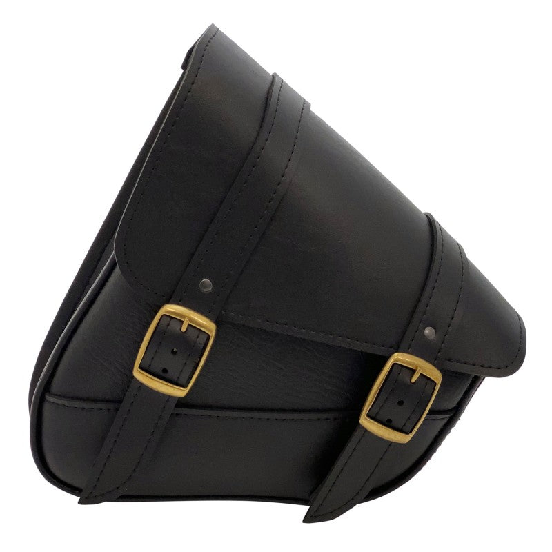 Willie &amp; Max HD Softails, Yam Rd Stars, Kaw Vulcan 900, Suz C50 Brass Monkey Swingarm Bag - Black