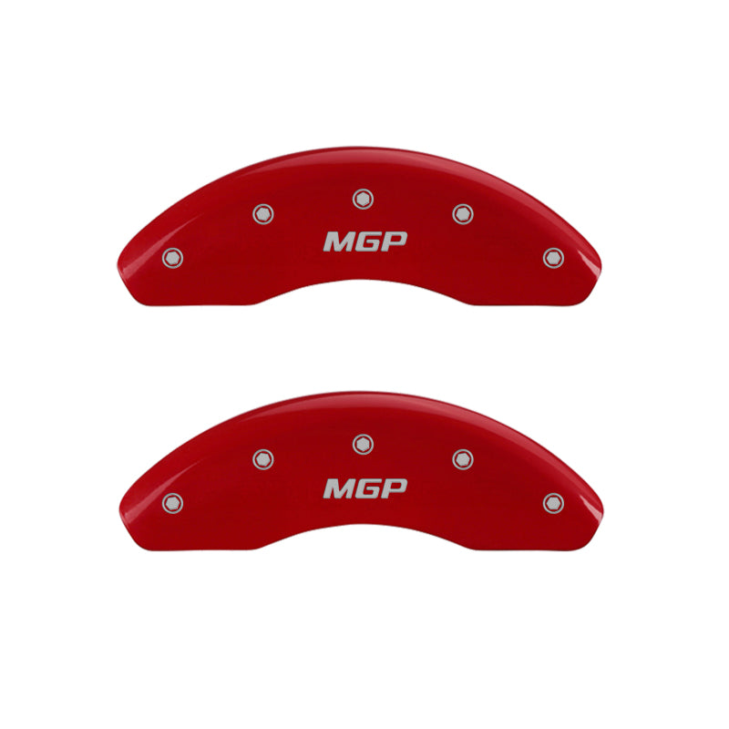 MGP 4 Caliper Covers Engraved Front &amp; Rear MGP Red Finish Silver Characters 2018 Honda Civic