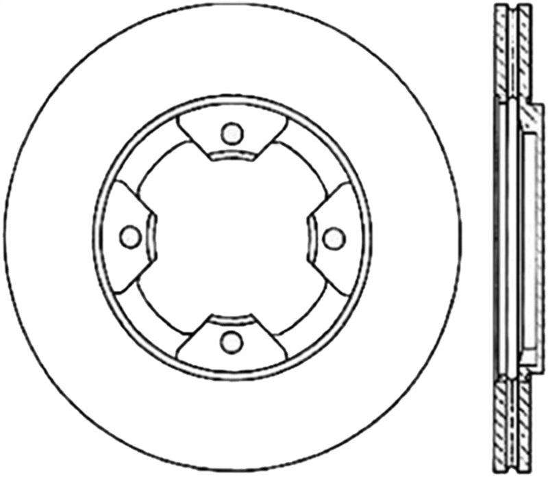 StopTech Power Slot 84-85 Nissan 300ZX Slotted &amp; Drilled Right Front Rotor