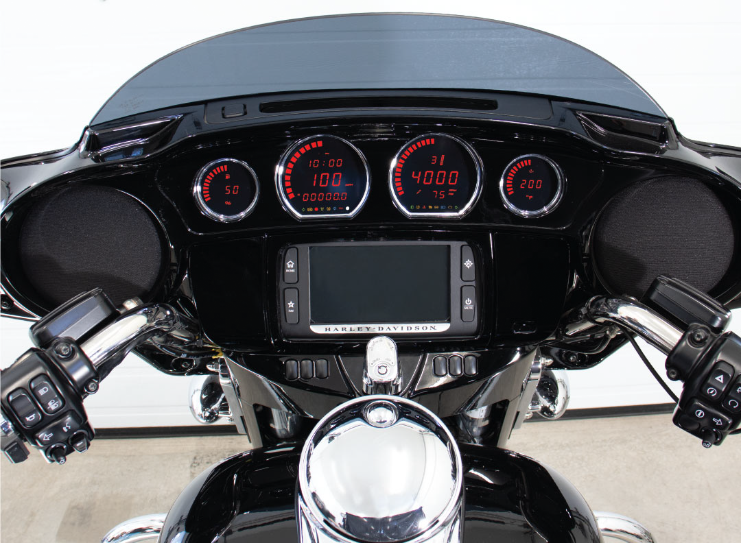 4 Piece Red Led Gauges `14 22 Flht Flhx Fltr