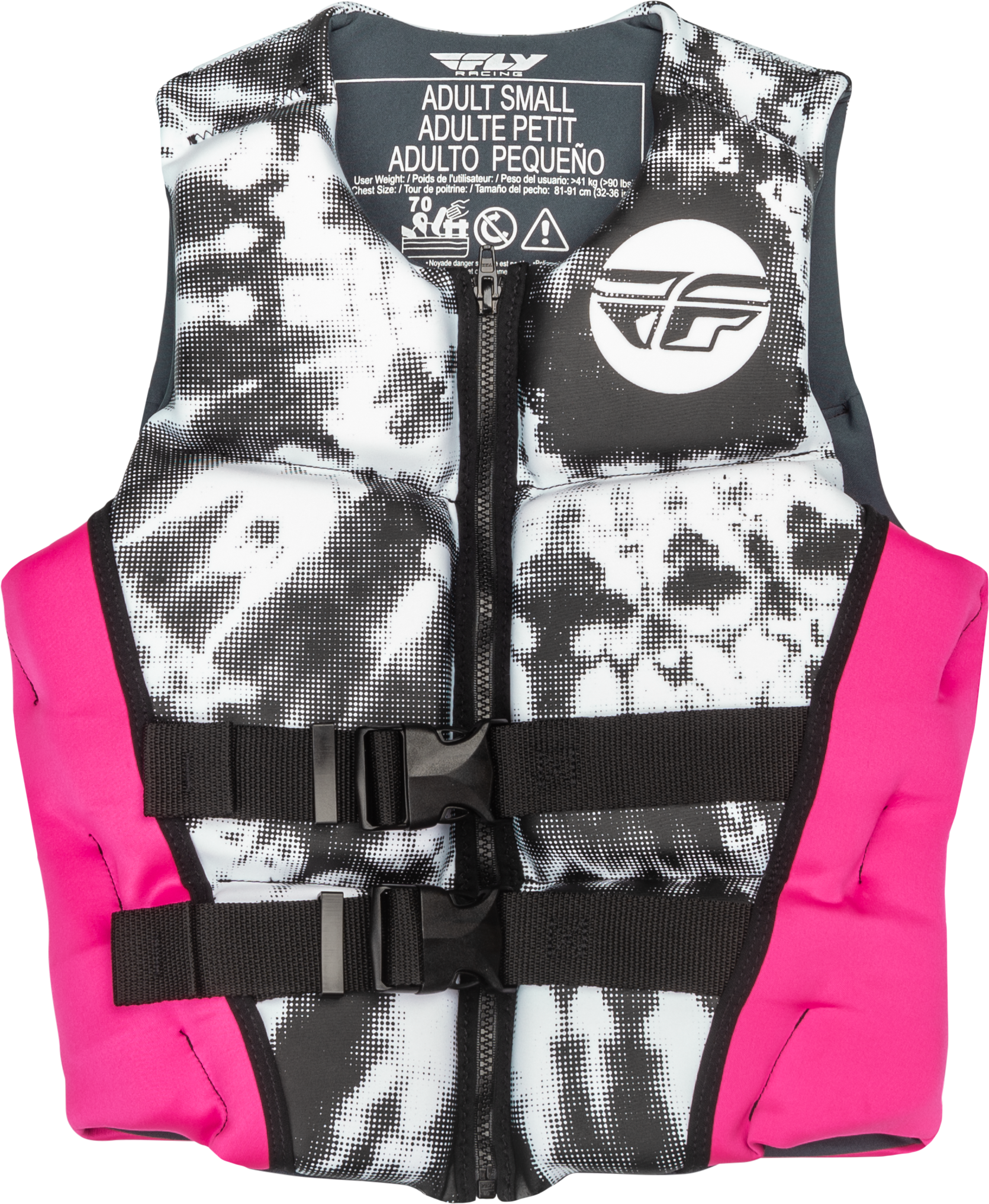 Wmn's Neoprene Flotation Vest Neon Pink/White/Black Sm