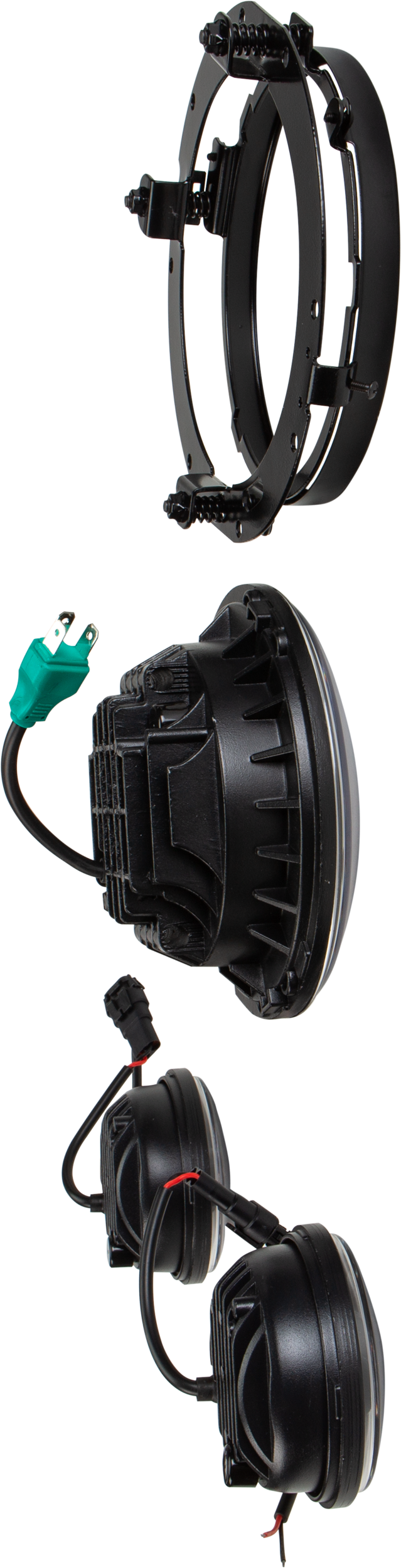 Led Headlight/Passing Lamp Set Black