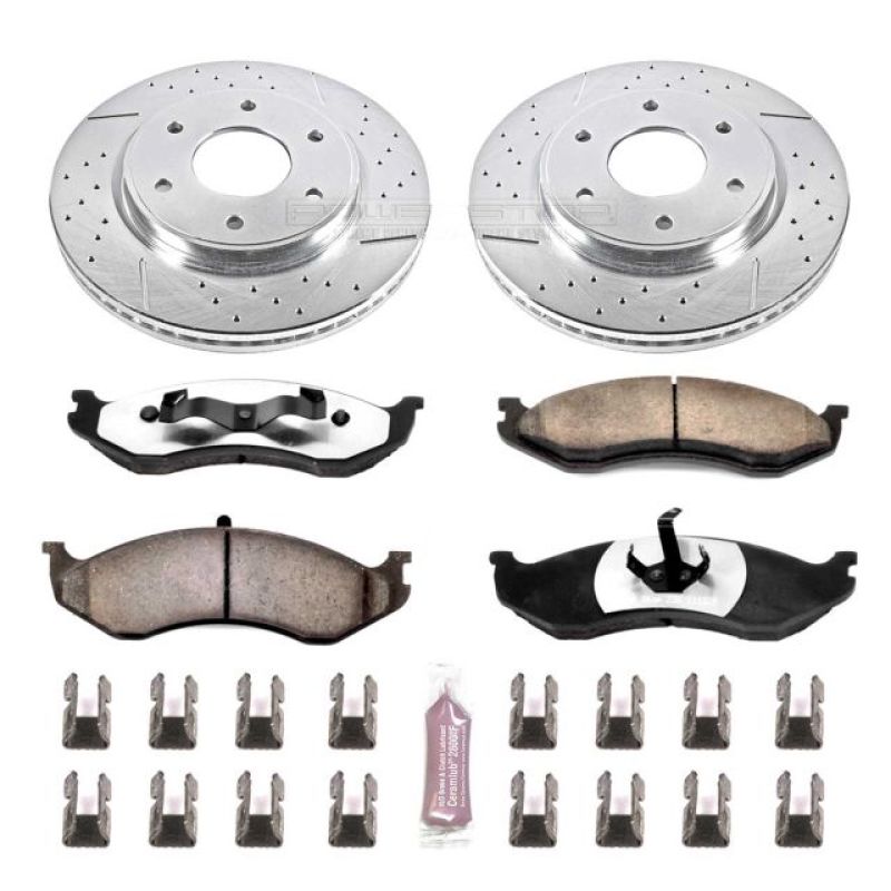 Power Stop 90-99 Jeep Cherokee Front Z36 Truck &amp; Tow Brake Kit