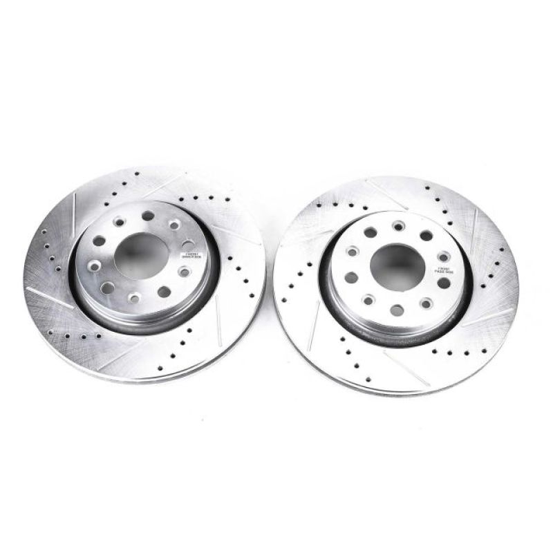 Power Stop 18-19 Jeep Wrangler Front Evolution Drilled &amp; Slotted Rotors - Pair