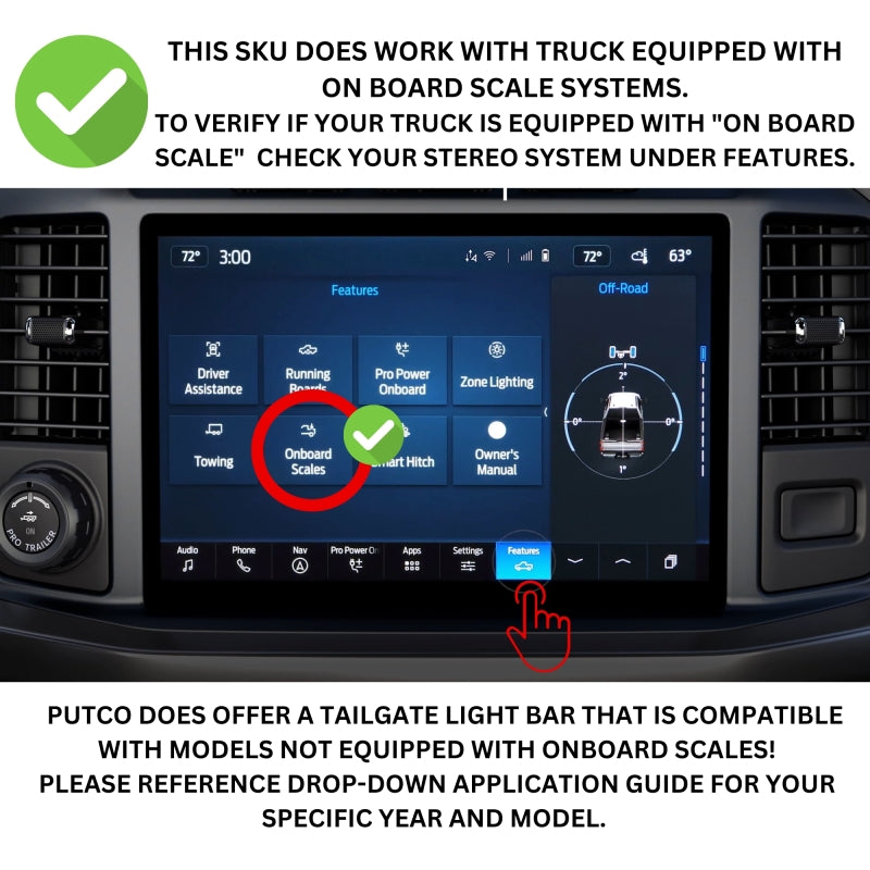 Putco 21-23 Ford F150 (Only w/OE LED Taillights &amp; OBS) 60in Blade Tailgate Light Bar Red/Amber/White