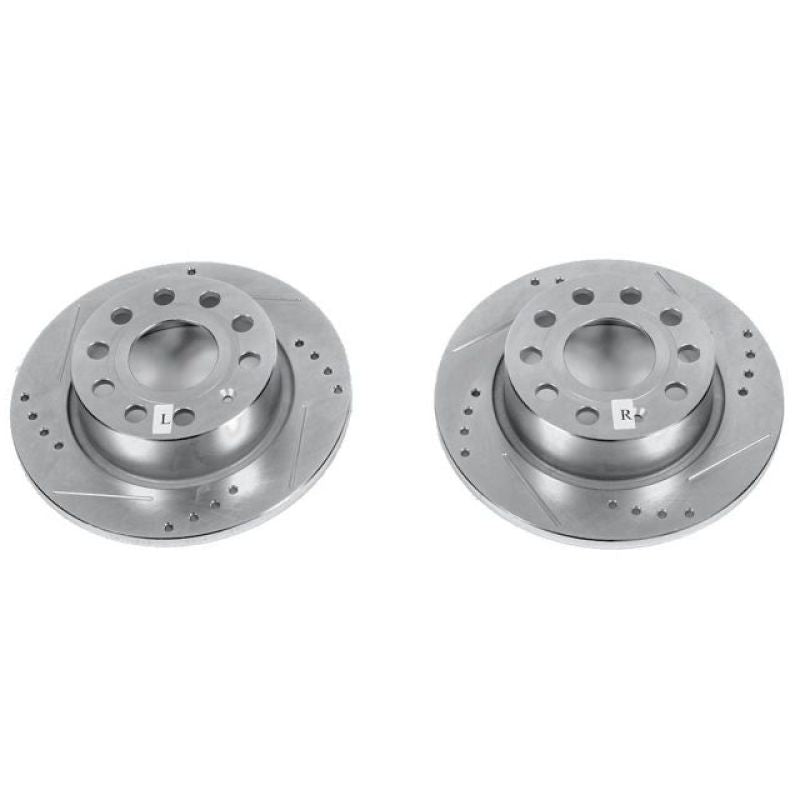 Power Stop 2016 Volkswagen Eos Front or Rear Evolution Drilled &amp; Slotted Rotors - Pair