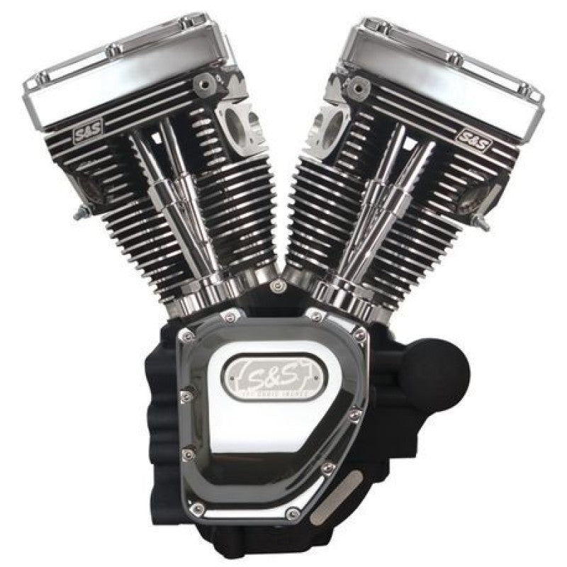 S&amp;S Cycle 07-16 Touring Models T111 T-Series Long Block Engine - Wrinkle Black