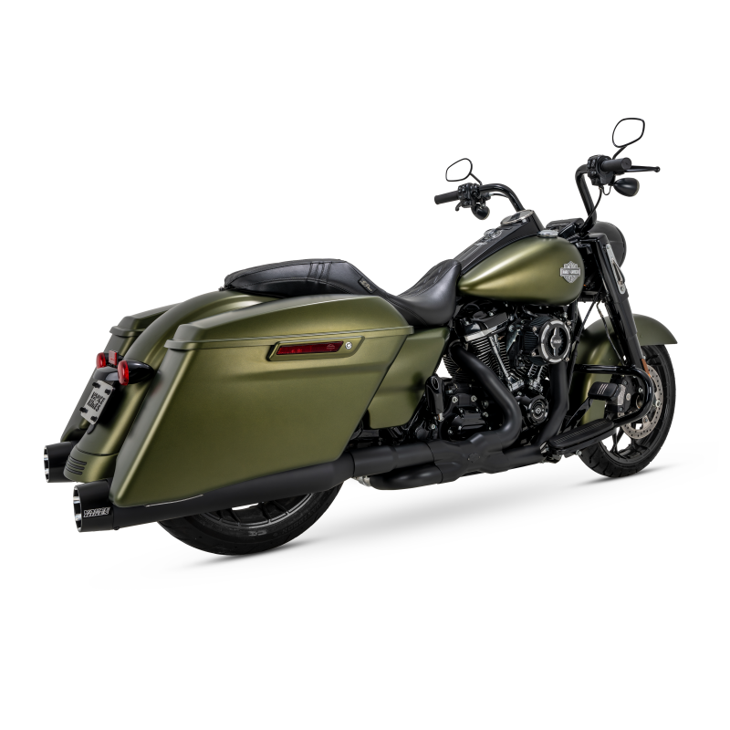 Vance & Hines 17-23 Harley Touring Models Blackbird 450 Slip-Ons - Black Contrast Finish End Caps