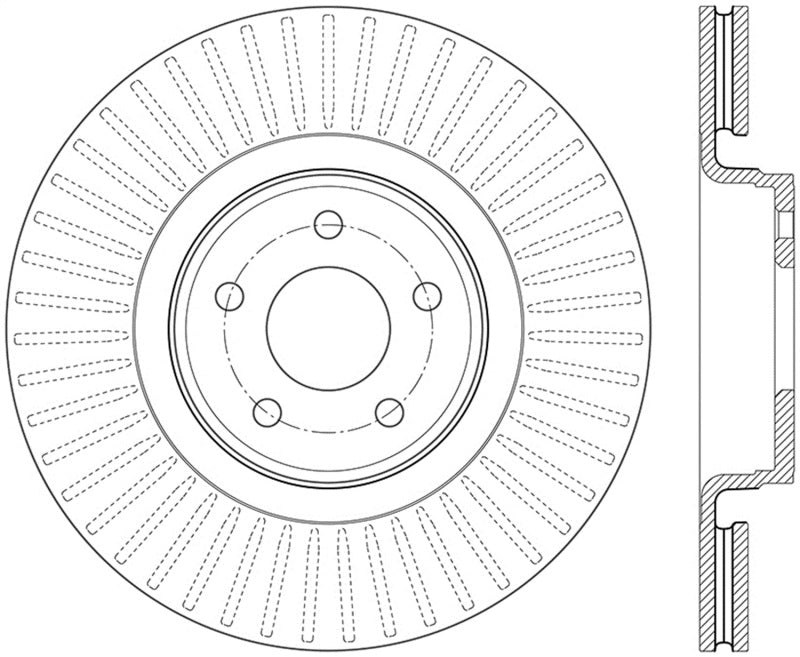 StopTech 14+ Ford Focus ST w/ 335mm Brakes Front Right Slotted &amp; Drilled Rotor