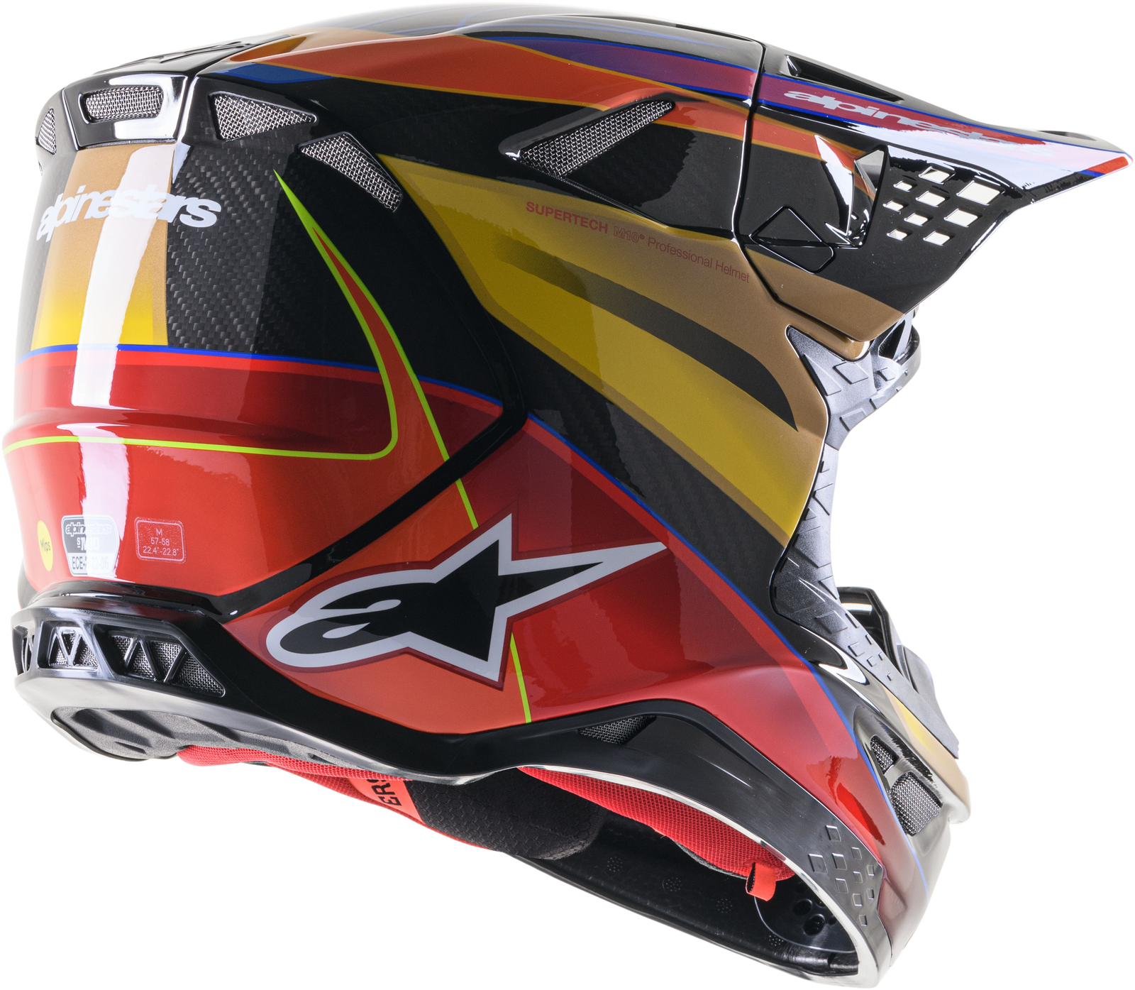 Supertech S M10 Era Helmet Gold Ylw/Rio Red Glossy Sm