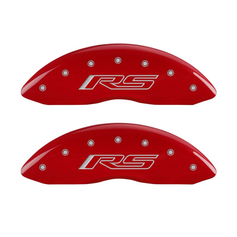 MGP 4 Caliper Covers Engraved Front &amp; Rear Gen 5/RS Red finish silver ch
