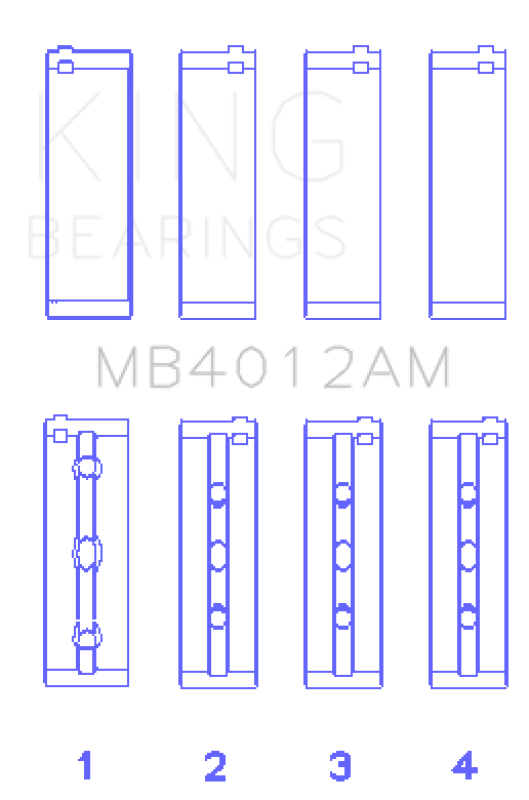 King Engine Bearings Toyota 5VZFE Crankshaft Main Bearing Set