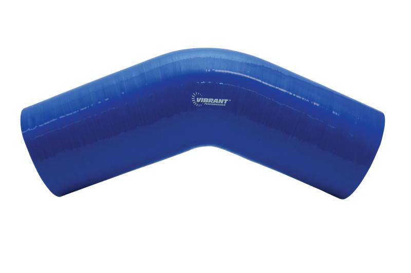 Vibrant 4 Ply Reinforced Silicone Elbow Connector - 1in ID x 8in Leg 45 Deg Elbow (BLACK)