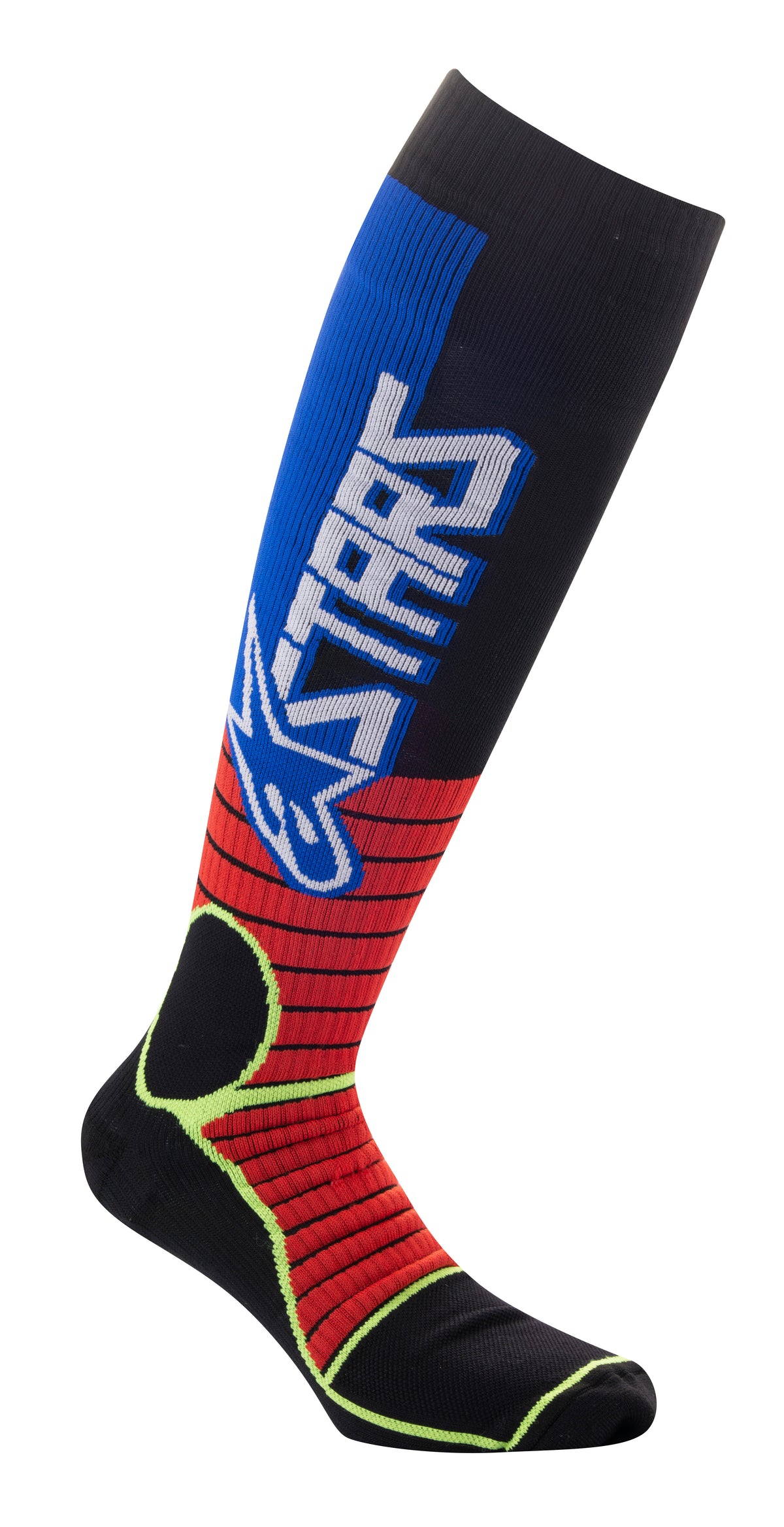 Mx Pro Socks Burnt Red/Yellow Fluo/Blue Sm