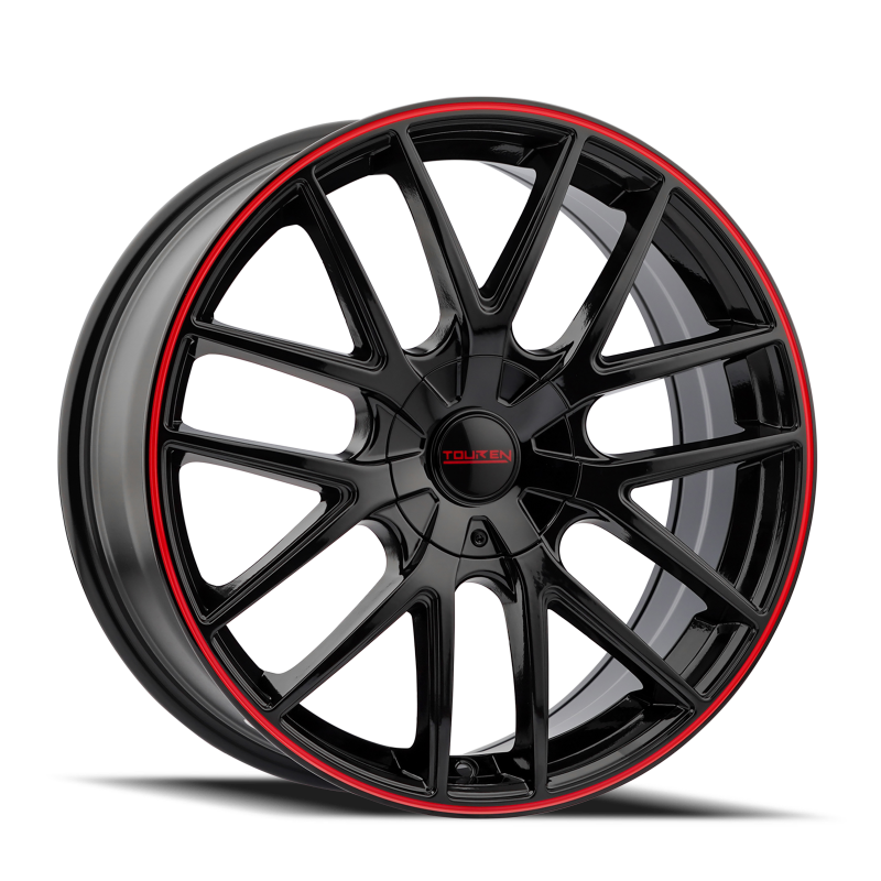 Touren 3260 TR60 17x7.5 / 5x100/114.3 BP / 42mm Offset / 72.62mm Hub Gloss Black w/ Red Ring Wheel