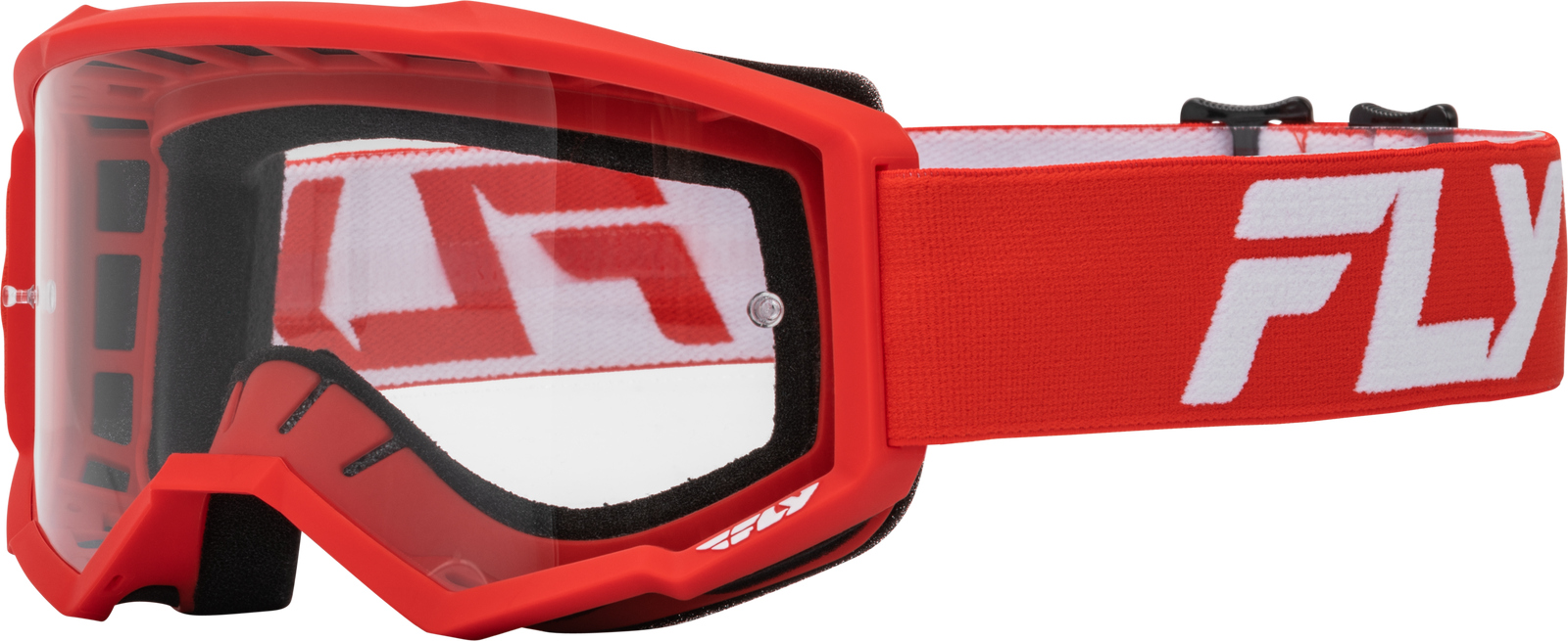 Youth Focus Goggle Red/White W/ Clear Lens