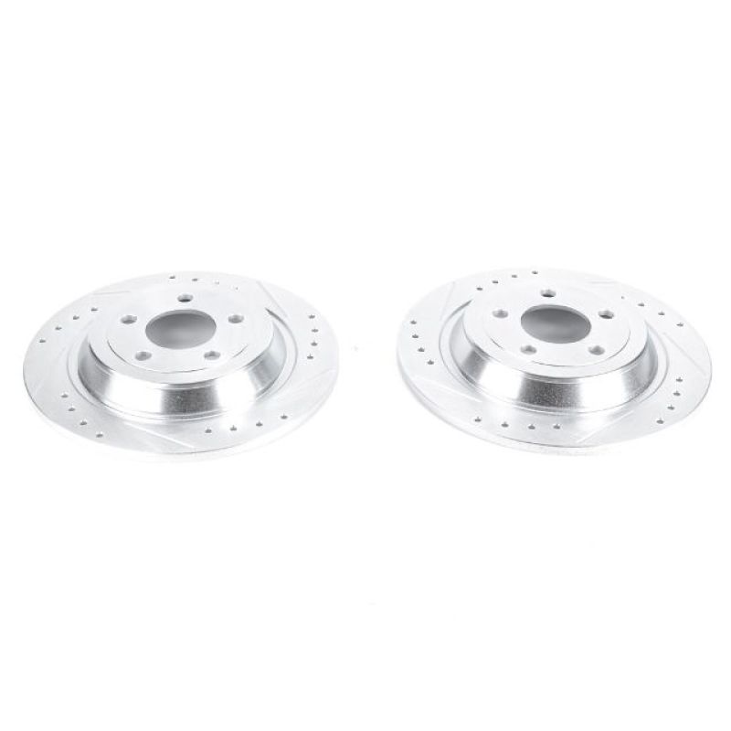 Power Stop 15-19 Ford Mustang Rear Evolution Drilled &amp; Slotted Rotors - Pair