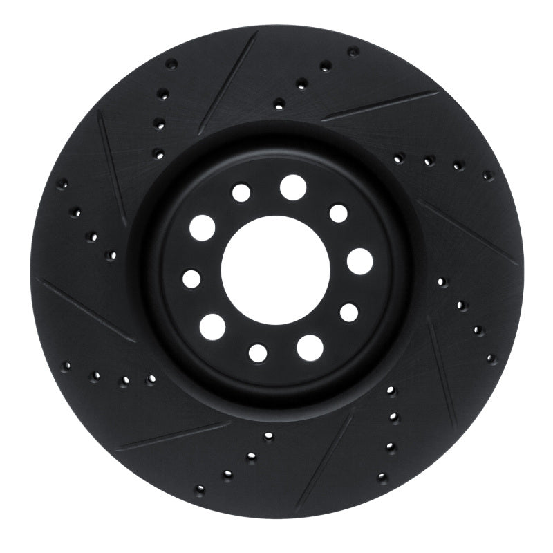 DFC 17-25 Alfa Romeo GIULIA Front Left Drilled &amp; Slotted Black Brake Rotor