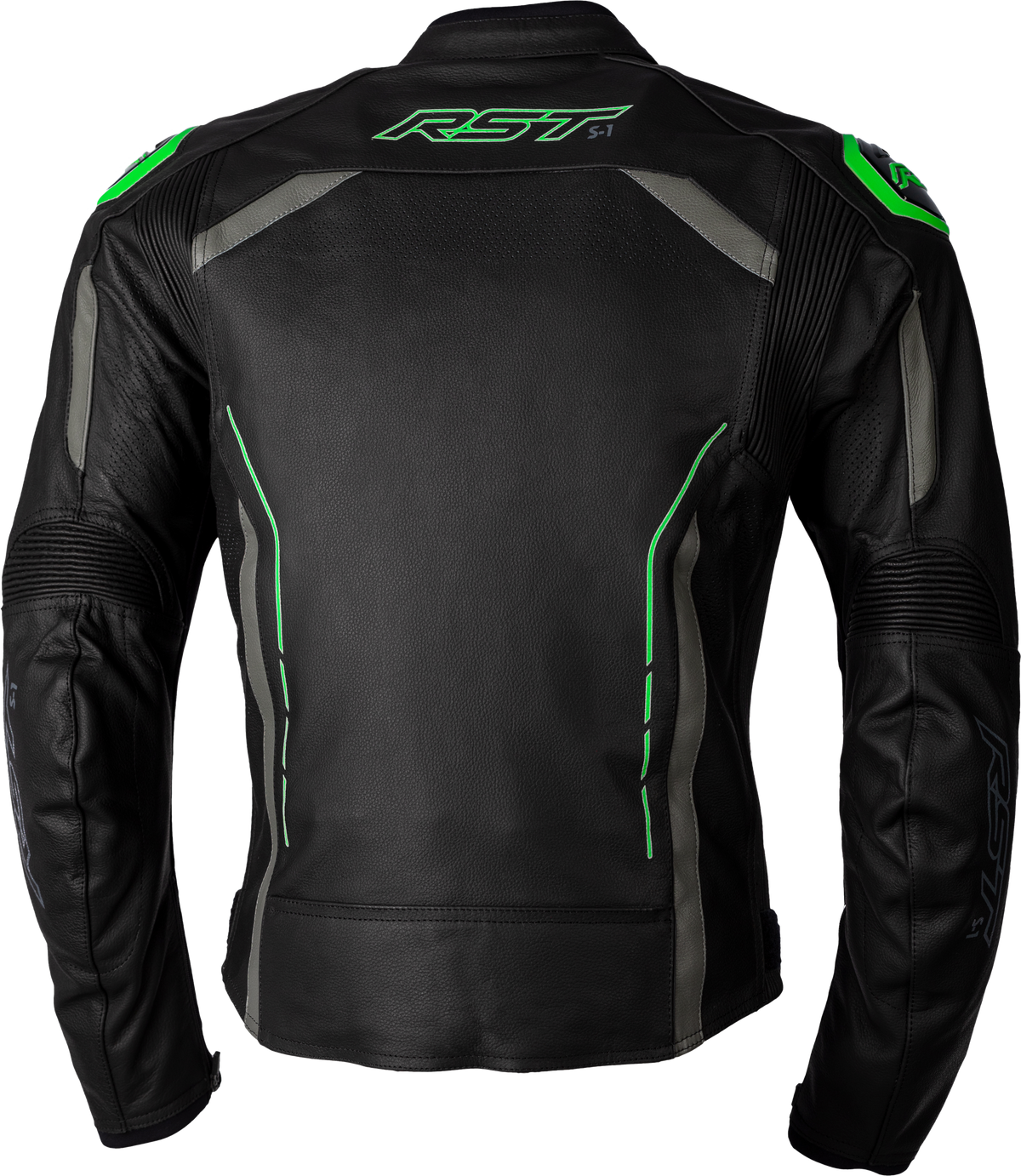 S1 Ce Jacket Blk/Gry/Neon Grn Leather 3xl