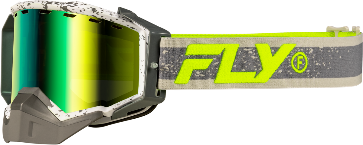 Zone Snow Goggle Gry/Hi Vis W/Green Mirror/Yellow Lens