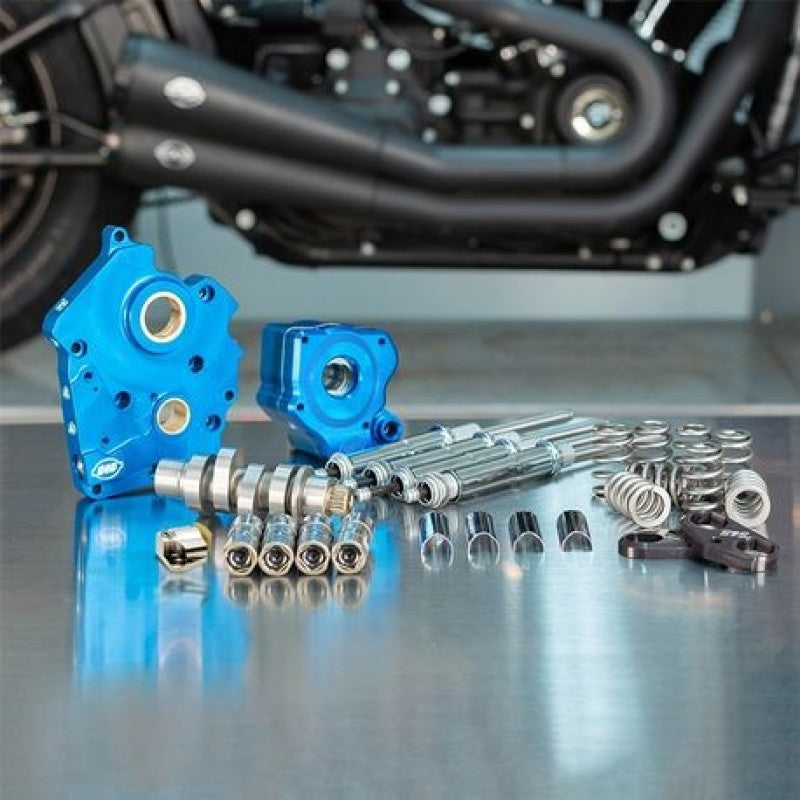S&amp;S Cycle 2017+ Water Cooled M8 Models Chain Drive 550C Cam Chest Kit w/ Chrome Pushrod Tubes