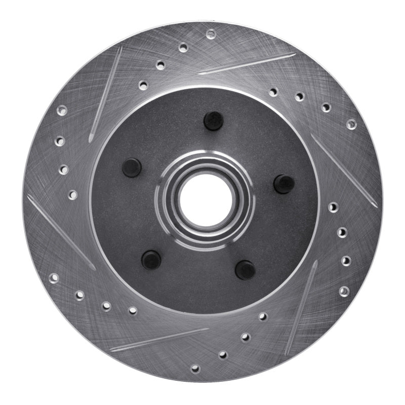 R1 1988-1994 Chevrolet C1500 Front Left Drilled &amp; Slotted Silver Brake Rotor