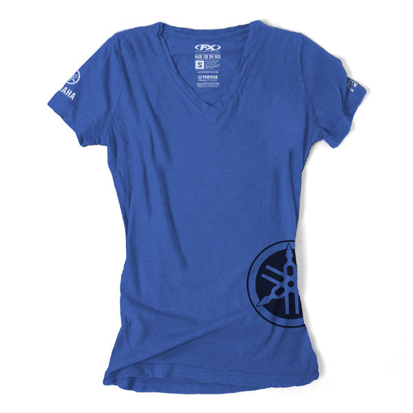 FACTORY EFFEX YAMAHA FORK WOMENS T- SHIRT / BLUE (L)