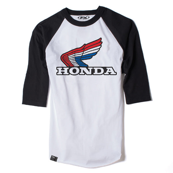 FX HONDA VINTAGE BASEBALL T-SHIRT / WHITE-BLACK (M)