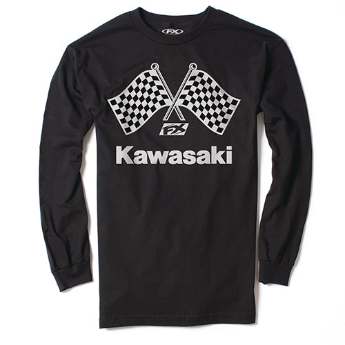FACTORY EFFEX KAWASAKI CHECKER LONG SLEEVE T-SHIRT / BLACK M
