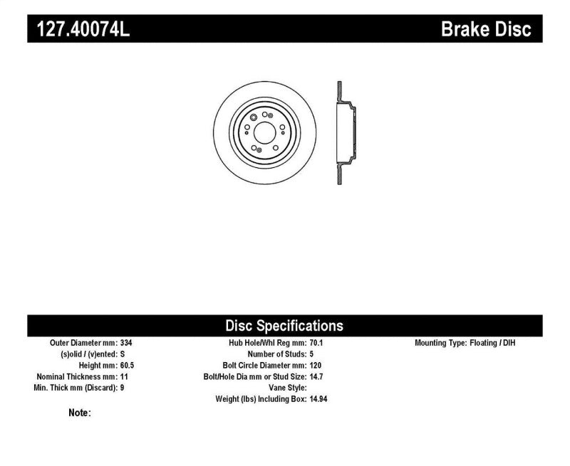 StopTech Slotted &amp; Drilled Sport Brake Rotor