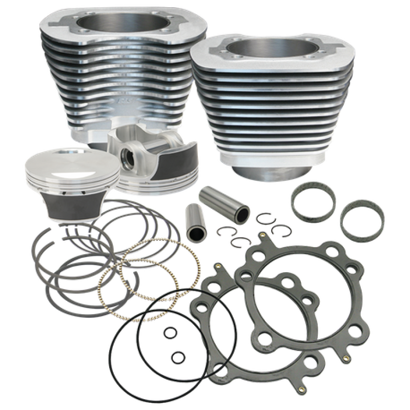 S&amp;S Cycle 07-17 BT 106in Big Bore Cylinder Kit - Silver