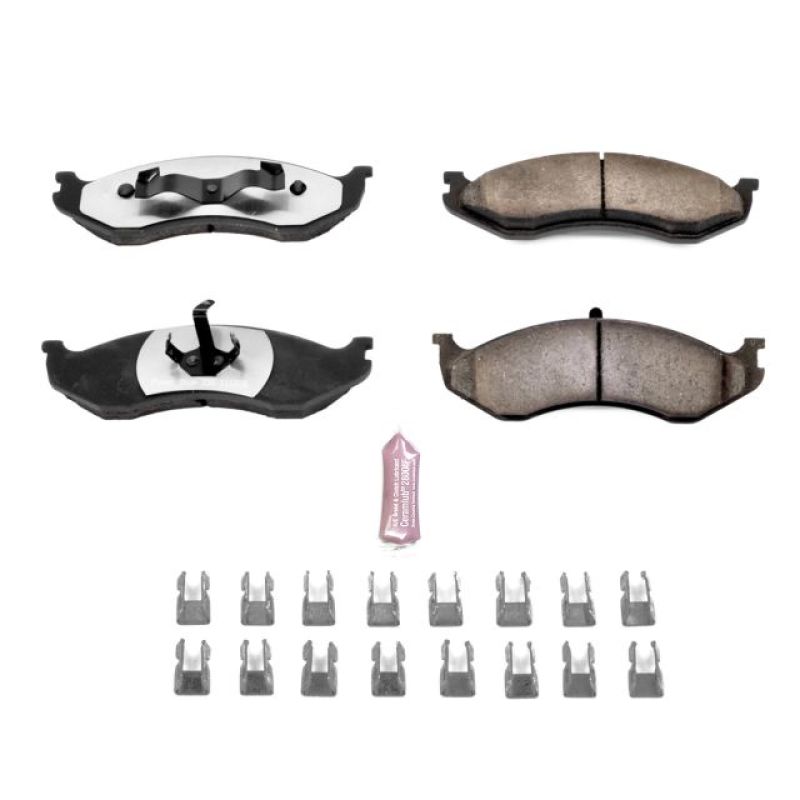 Power Stop 90-01 Jeep Cherokee Front Z36 Truck &amp; Tow Brake Pads w/Hardware