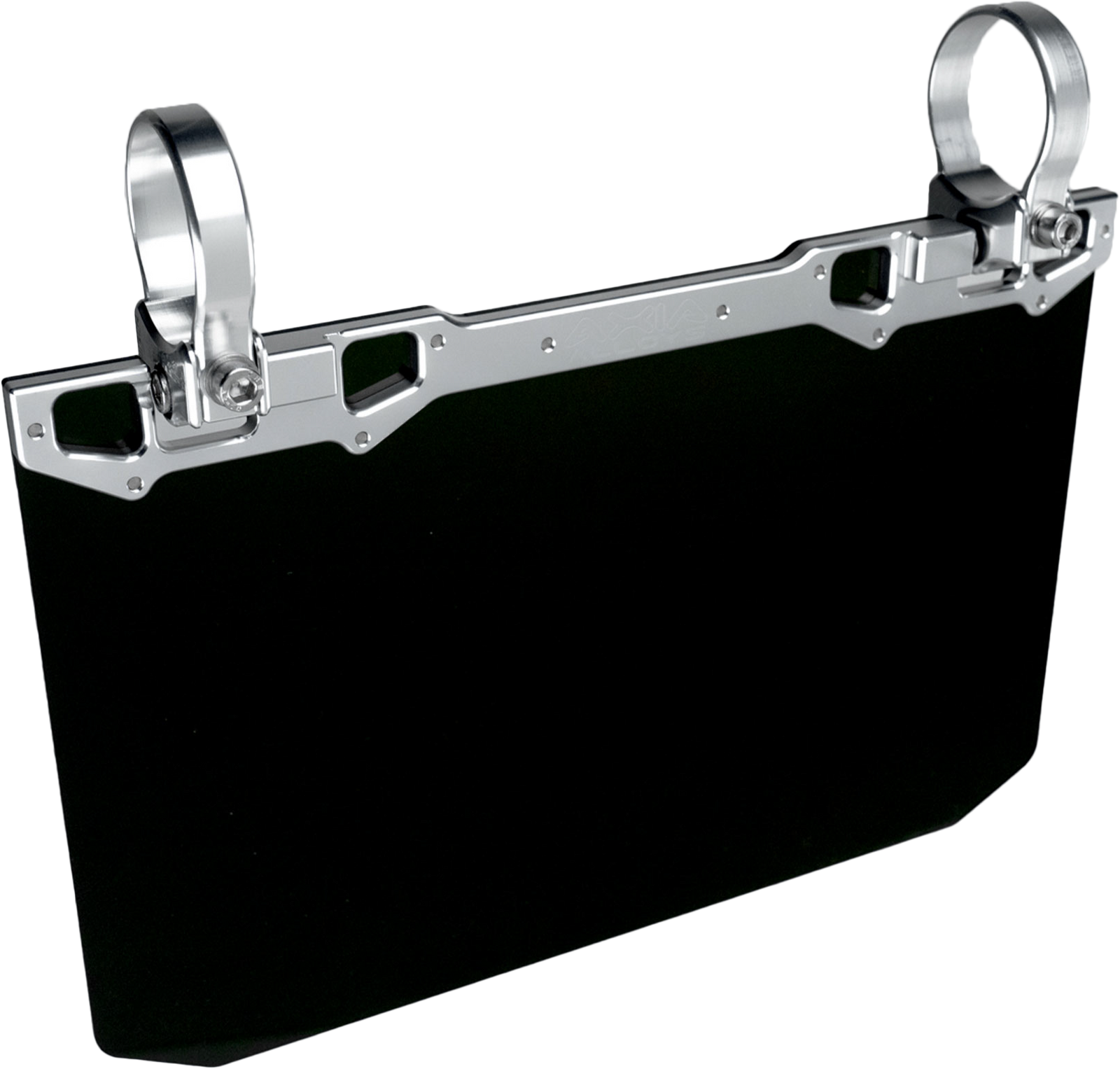 12" X 8" Narrow Mount Sun Viso W/Solid Black Shield  Silver