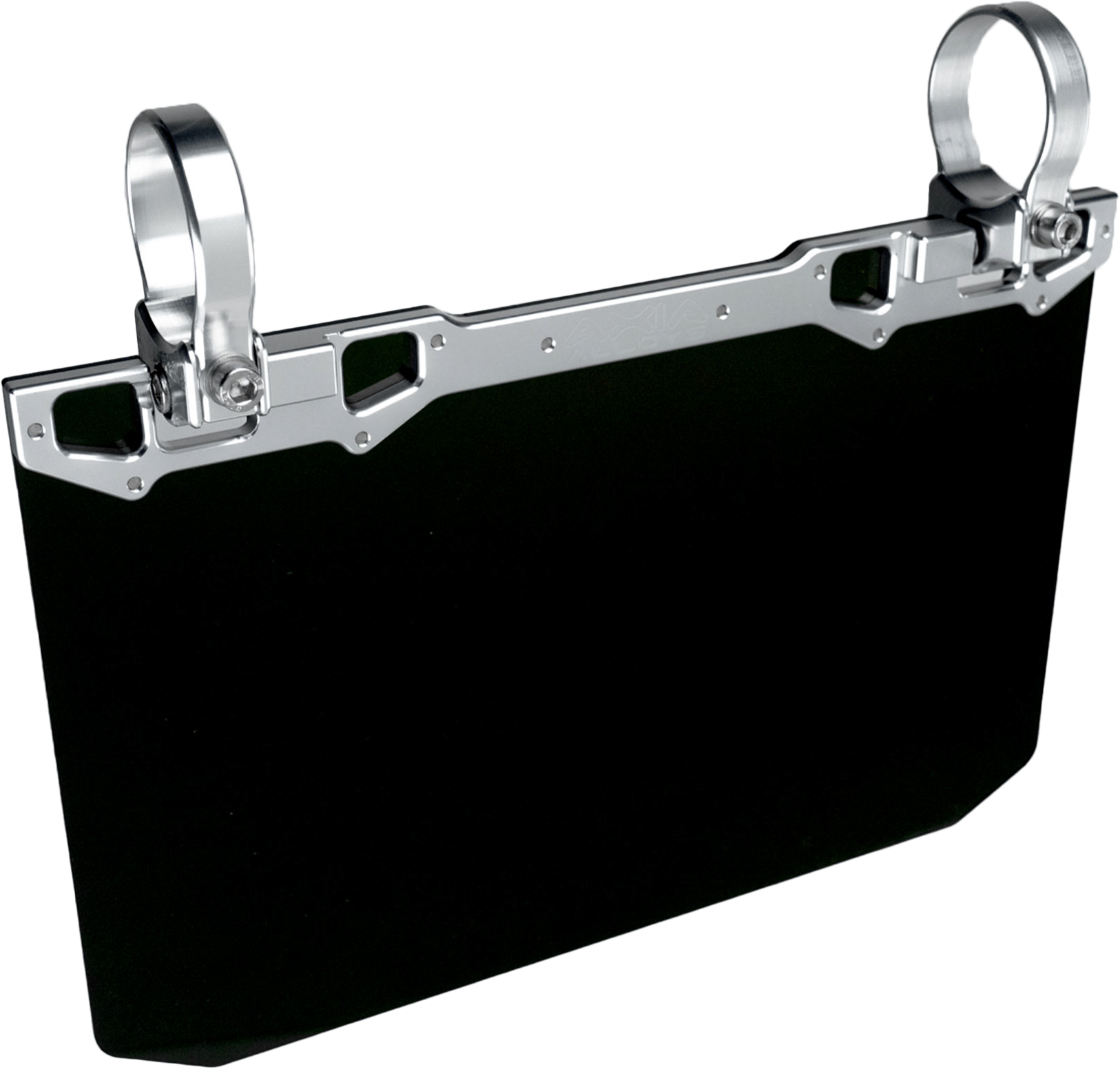 12" X 8" Narrow Mount Sun Viso W/Solid Black Shield  Silver