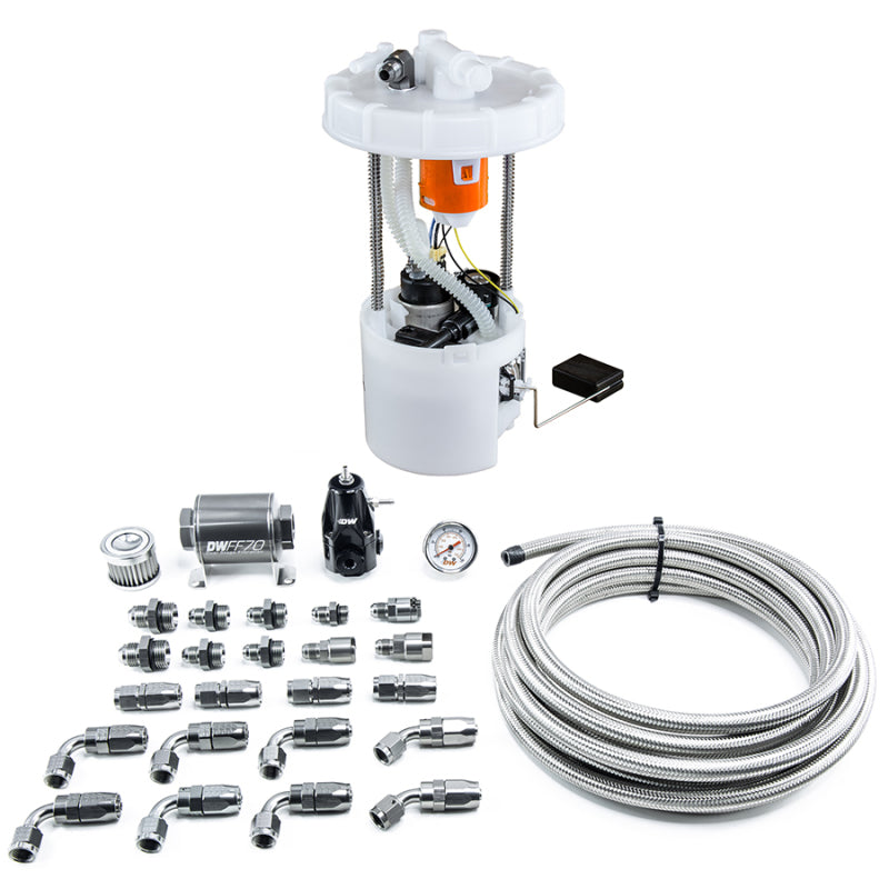 DeatschWerks 06-11 Honda Civic Si K20 DW400 Pump Module &amp; Return Kit w/CPE Fuel Lines