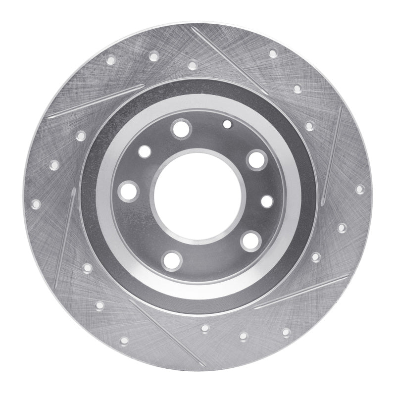 R1 98-15 Ford Fusion Rear Left Drilled & Slotted Silver Brake Rotor