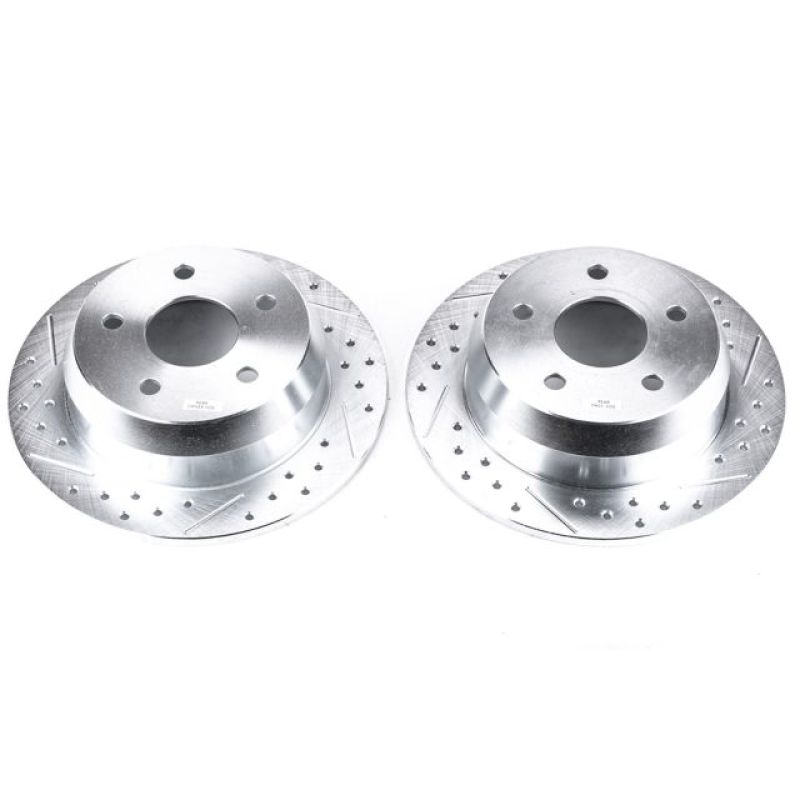 Power Stop 99-04 Jeep Grand Cherokee Rear Evolution Drilled &amp; Slotted Rotors - Pair