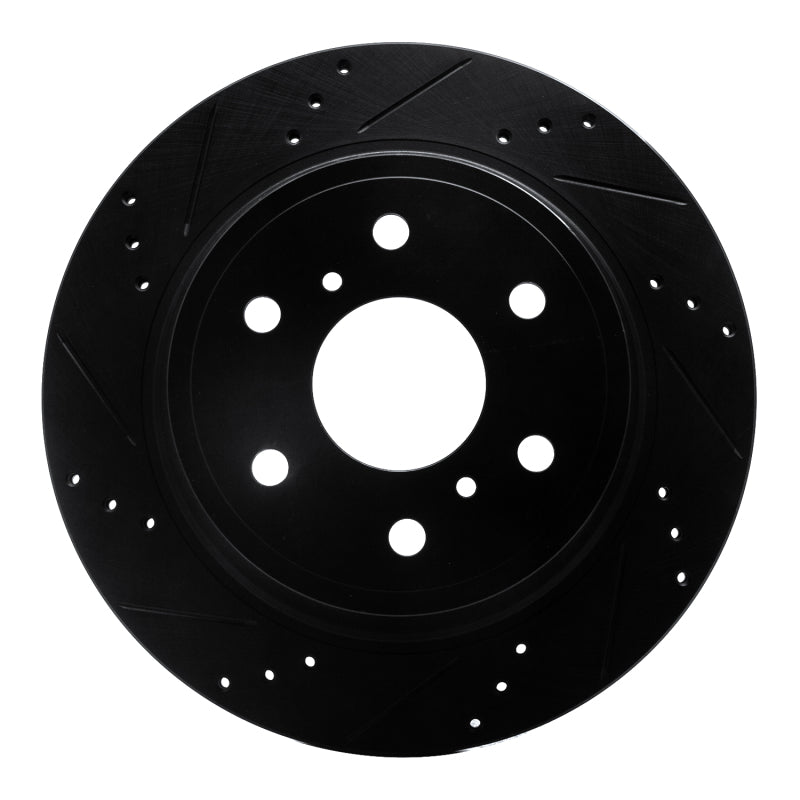 DFC 07-20 Cadillac Escalade ESV Rear Left Drilled &amp; Slotted Black Brake Rotor